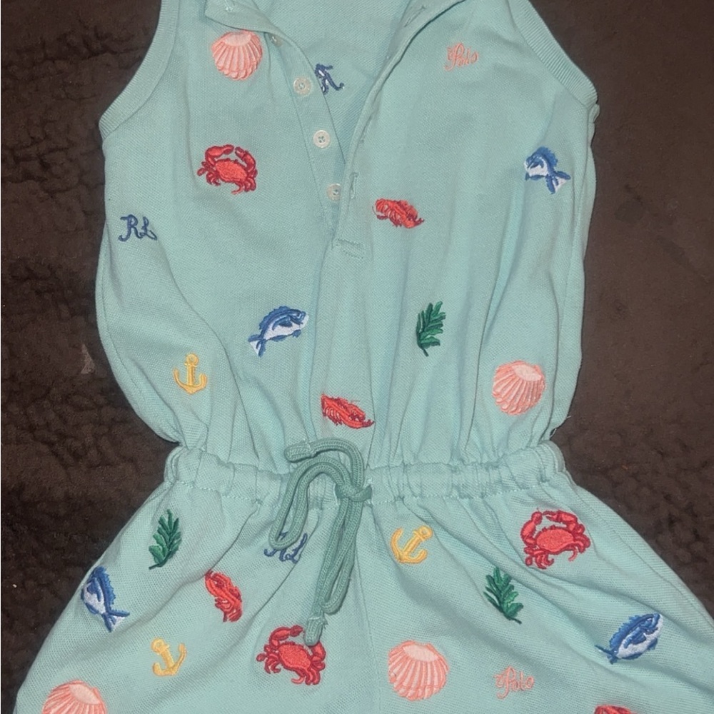Polo by Ralph Lauren Sea Life Bodysuit - Aqua